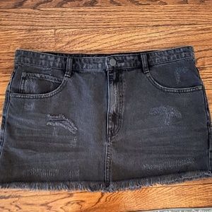Free People Black Jean Skirt